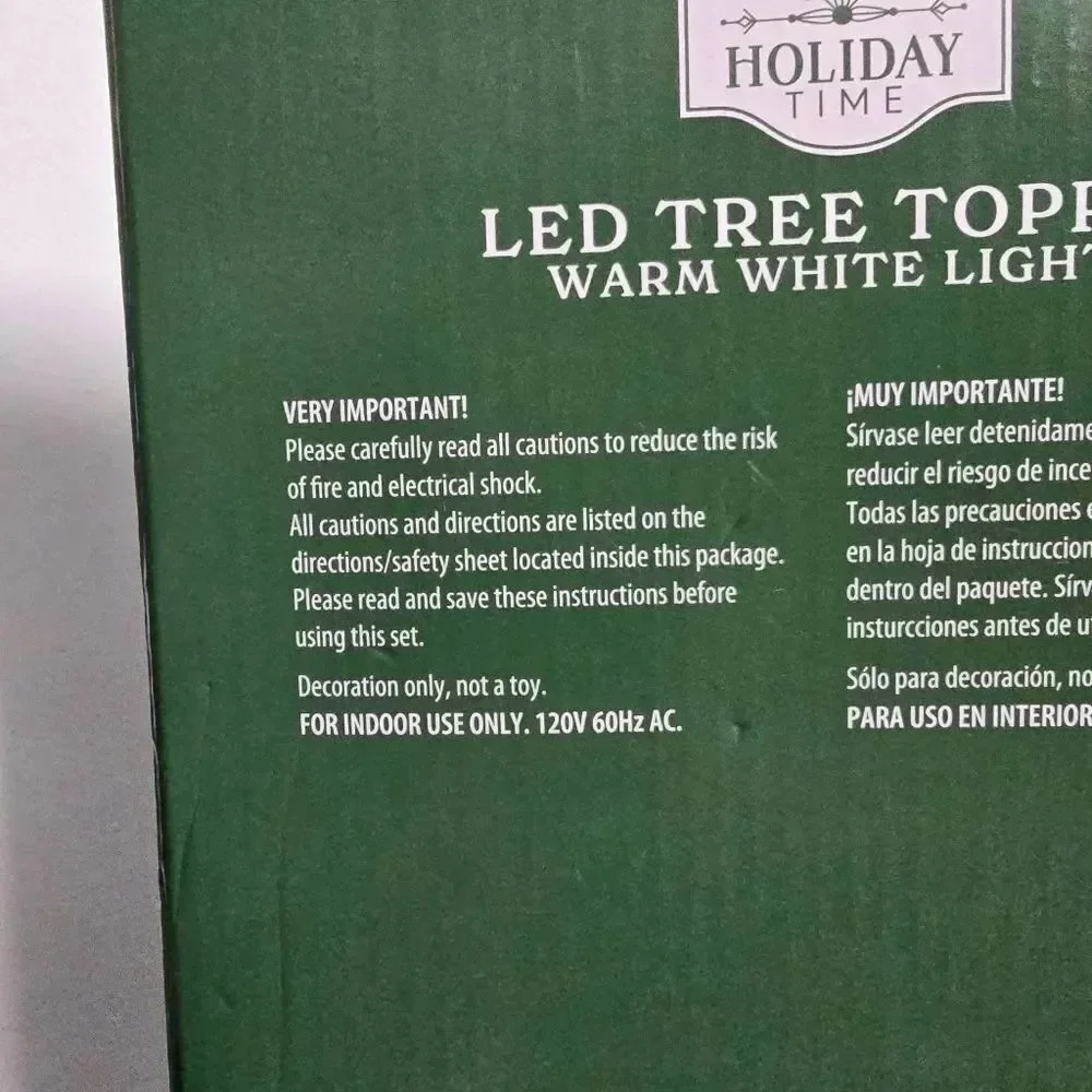Vintage Holiday Style 11 Light Star Tree Topper Silver Lighted New, 6